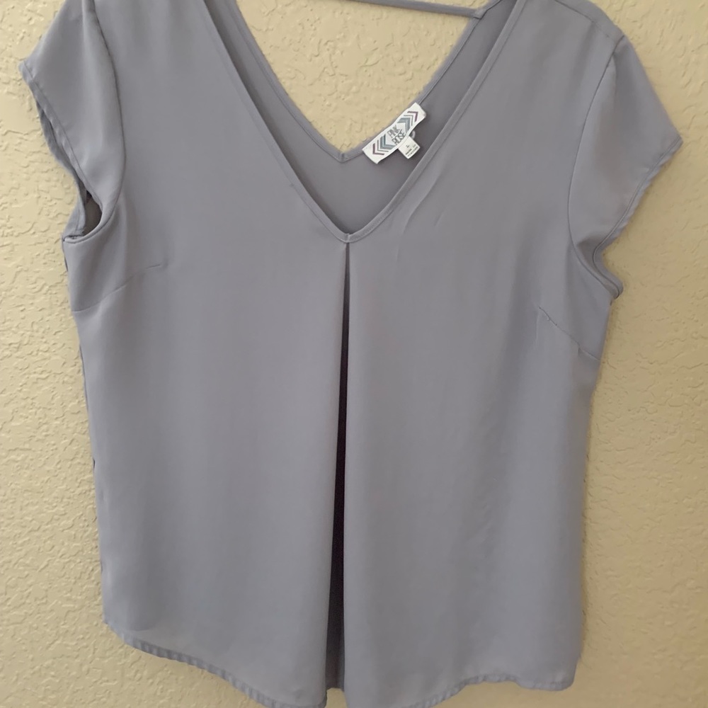 Pink Rose Gray Blouse